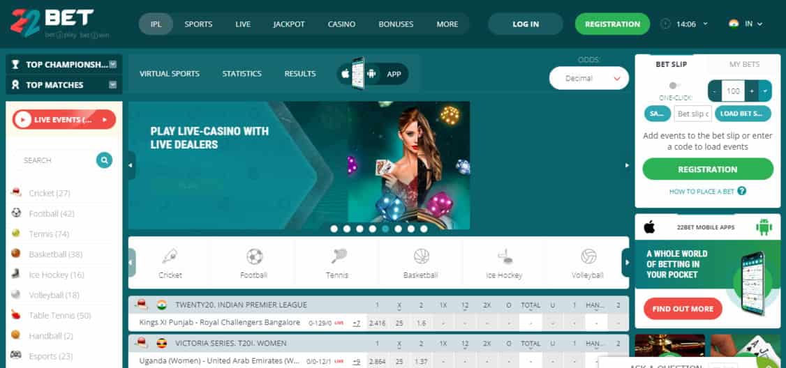 22Bet Screenshot